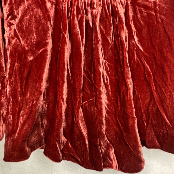 Free people burnt orange rust crush velvet woman's one button jacket sz MED - Picture 7 of 13